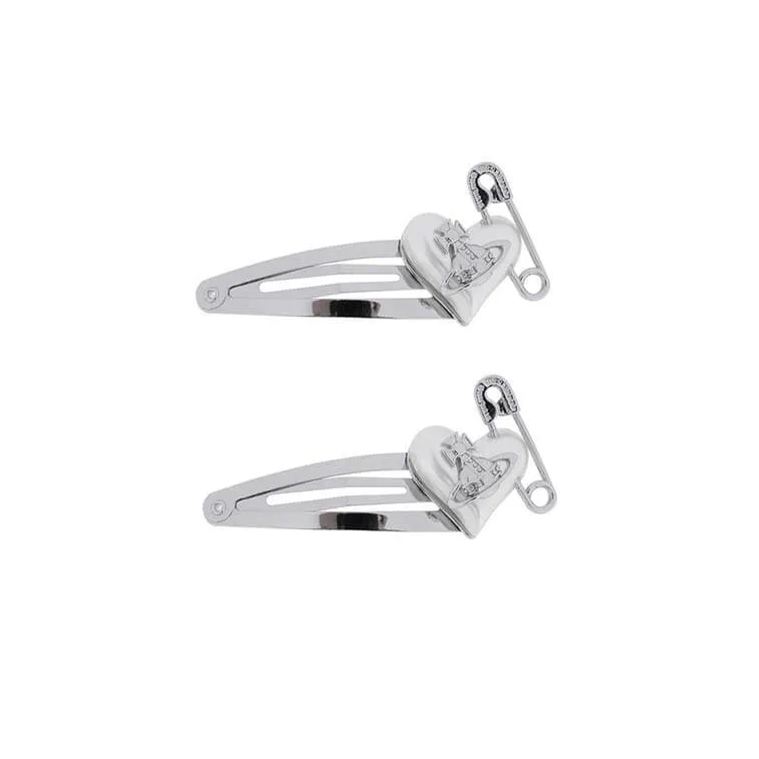 ORIETTA Peach Heart Pearl Pin Hair Clip