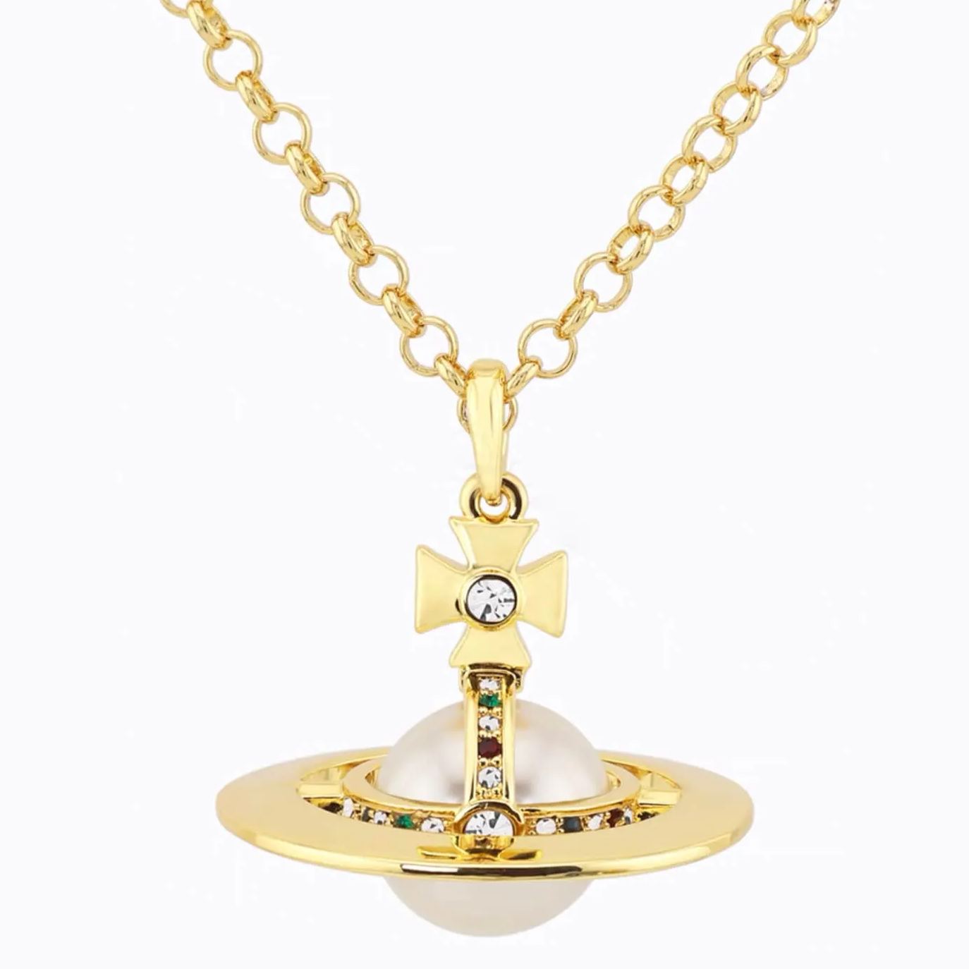 20MM ORB Classic Saturn Pendant Necklace