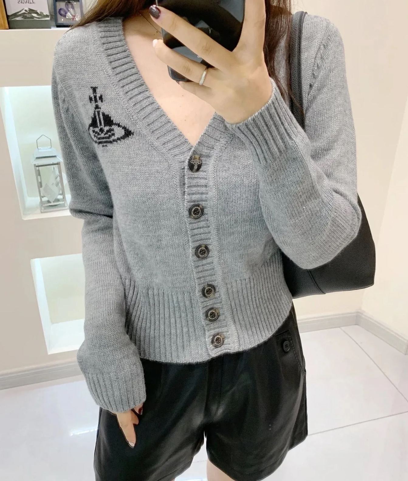 V-neck Cardigan Saturn Sweater