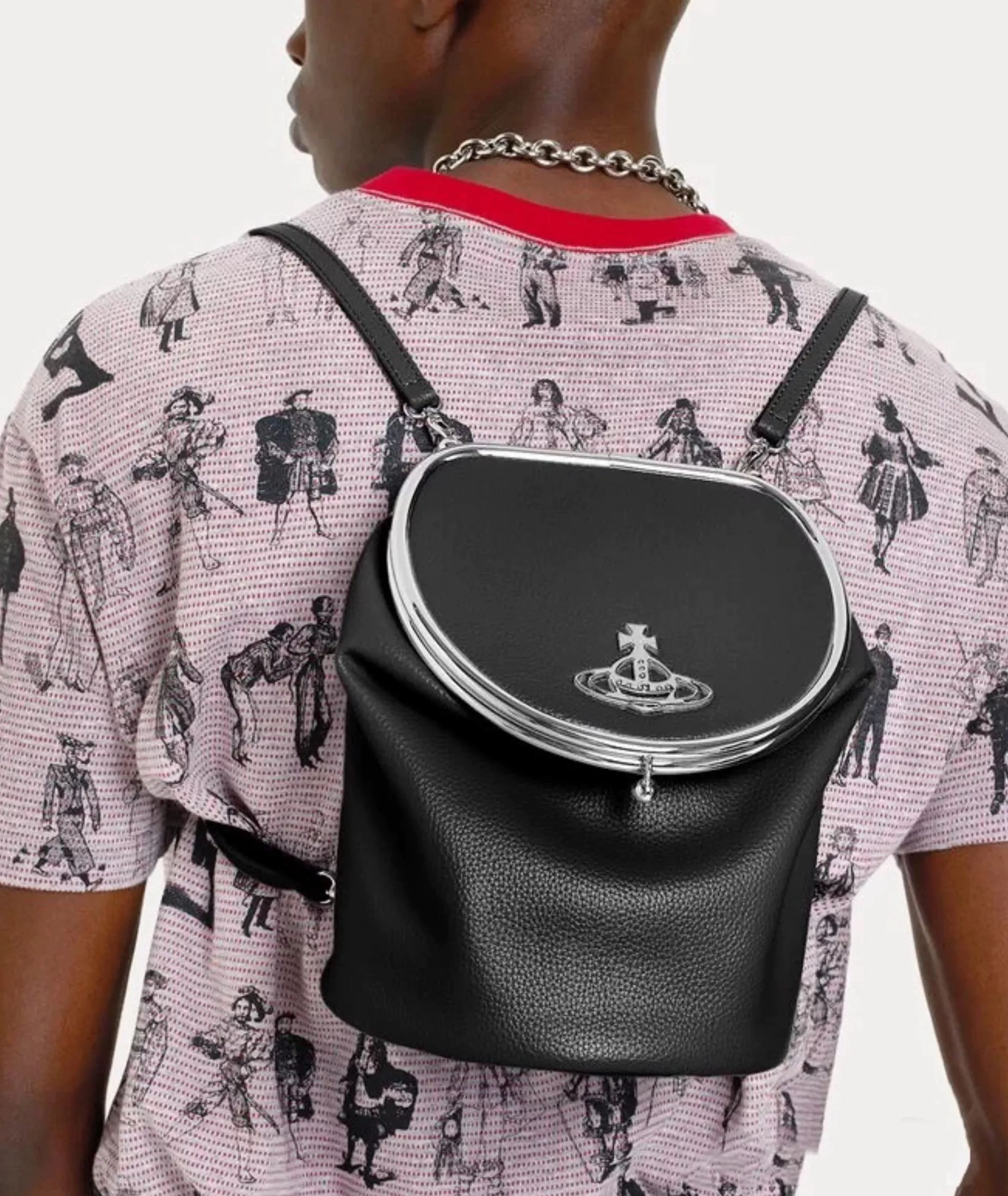 Cylinder Shoulder Leather Saturn Bag