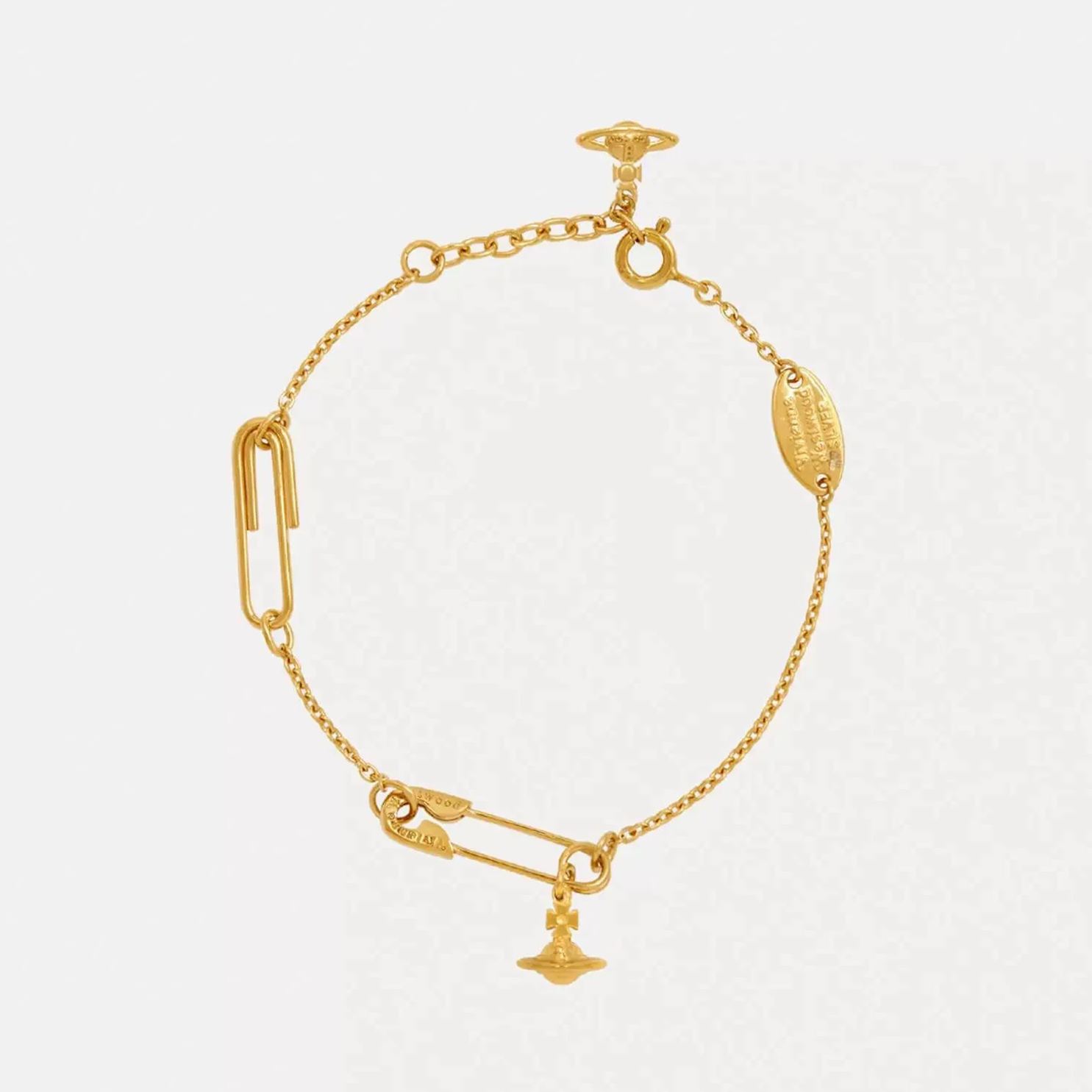 Safety Pin Saturn Bracelet