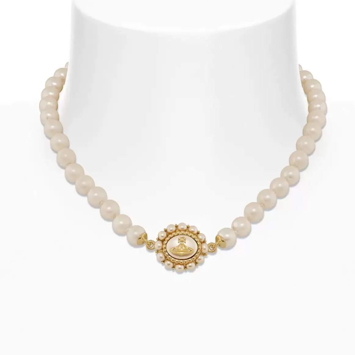 AMAYA Full Pearl Saturn Necklace