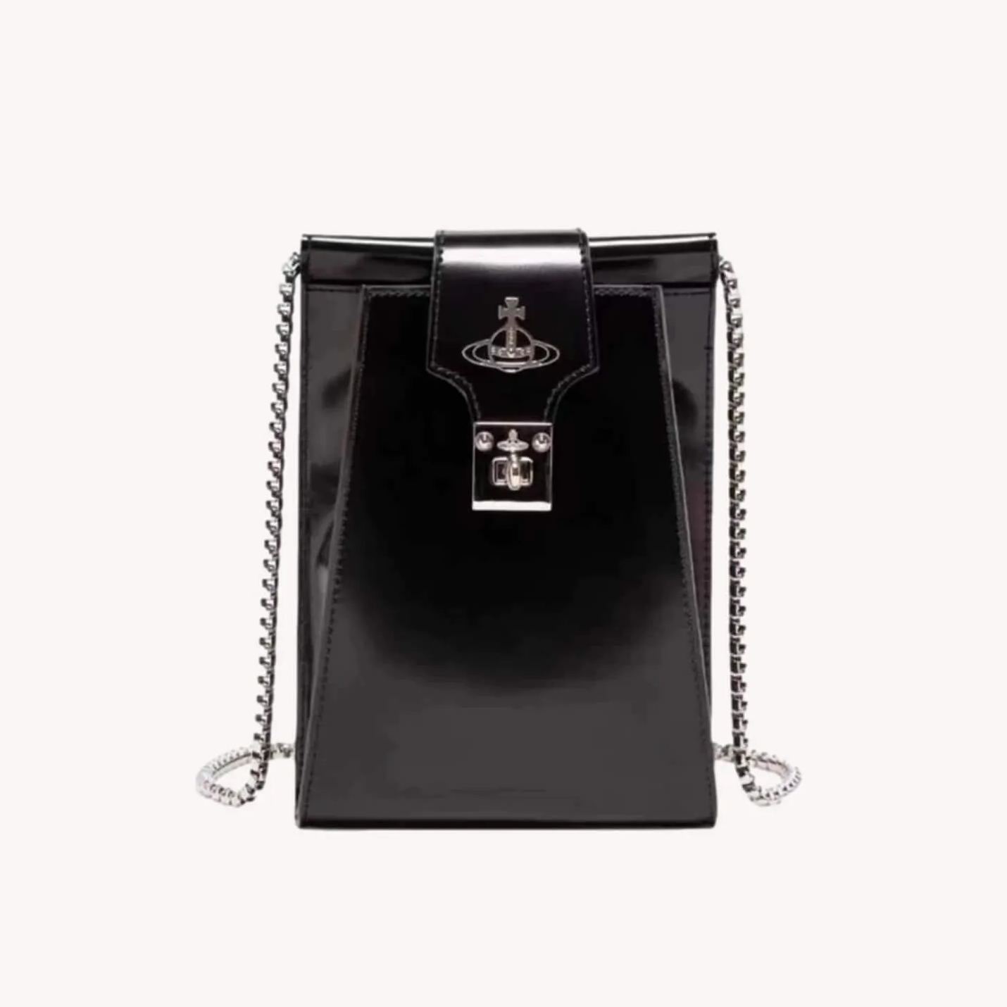 NEW-Leather Saturn Crossbody Bag