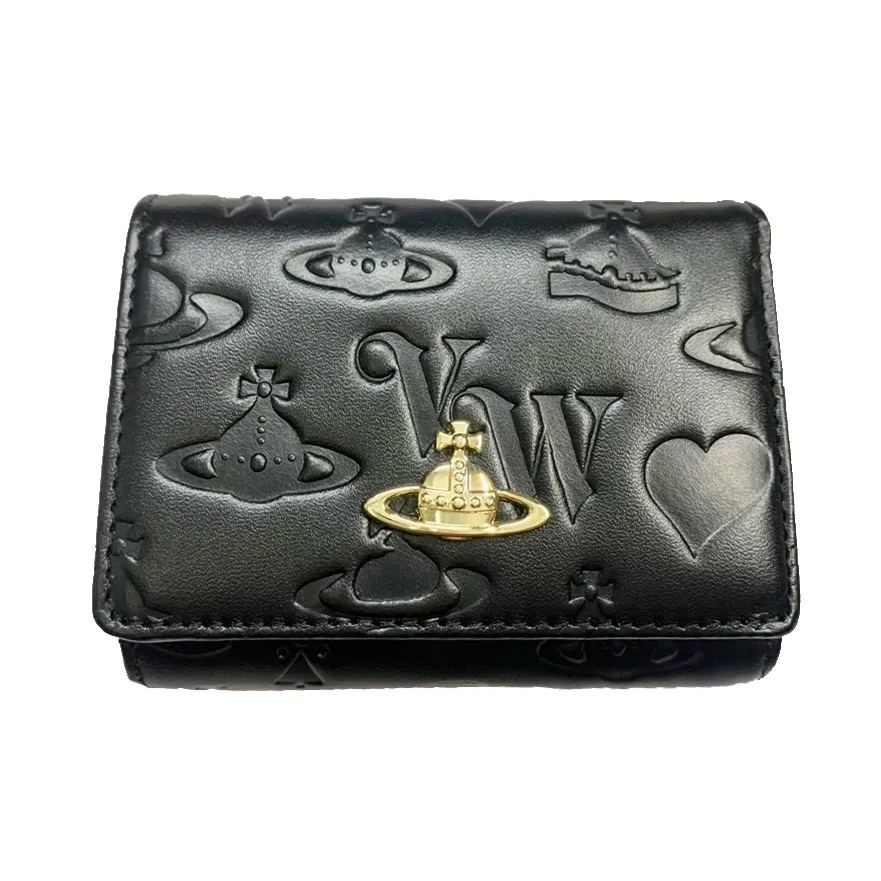 NEW-20 Colors Leather Tri-fold Saturn Wallet