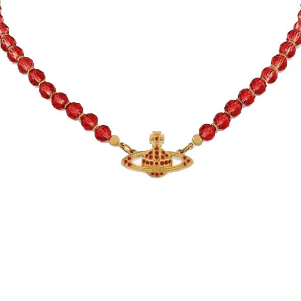 5 Color Crystal Saturn Necklace