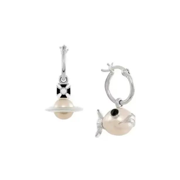 LUZIE Fish Orb Saturn Earrings