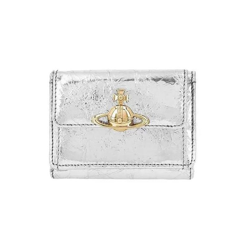 NEW-4 Colors Leather Tri-fold Saturn Wallet