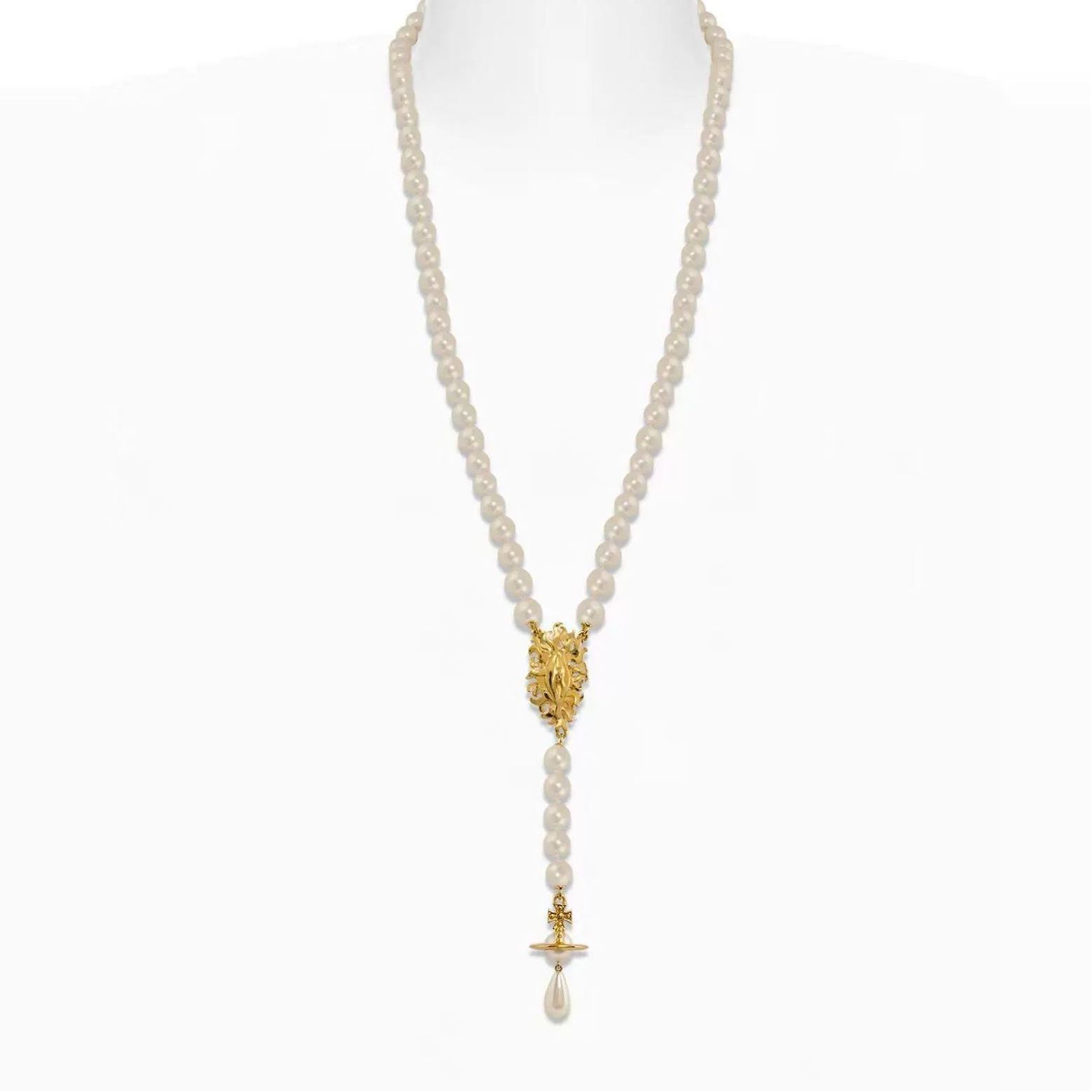 [Copy]2 Colors CALISTA Pearl Saturn Necklace