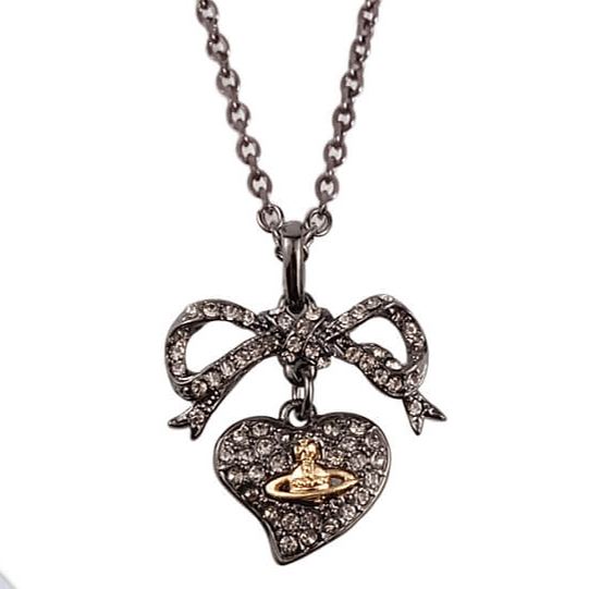 [Copy]Deep Black Ribbon Love Saturn Earrings