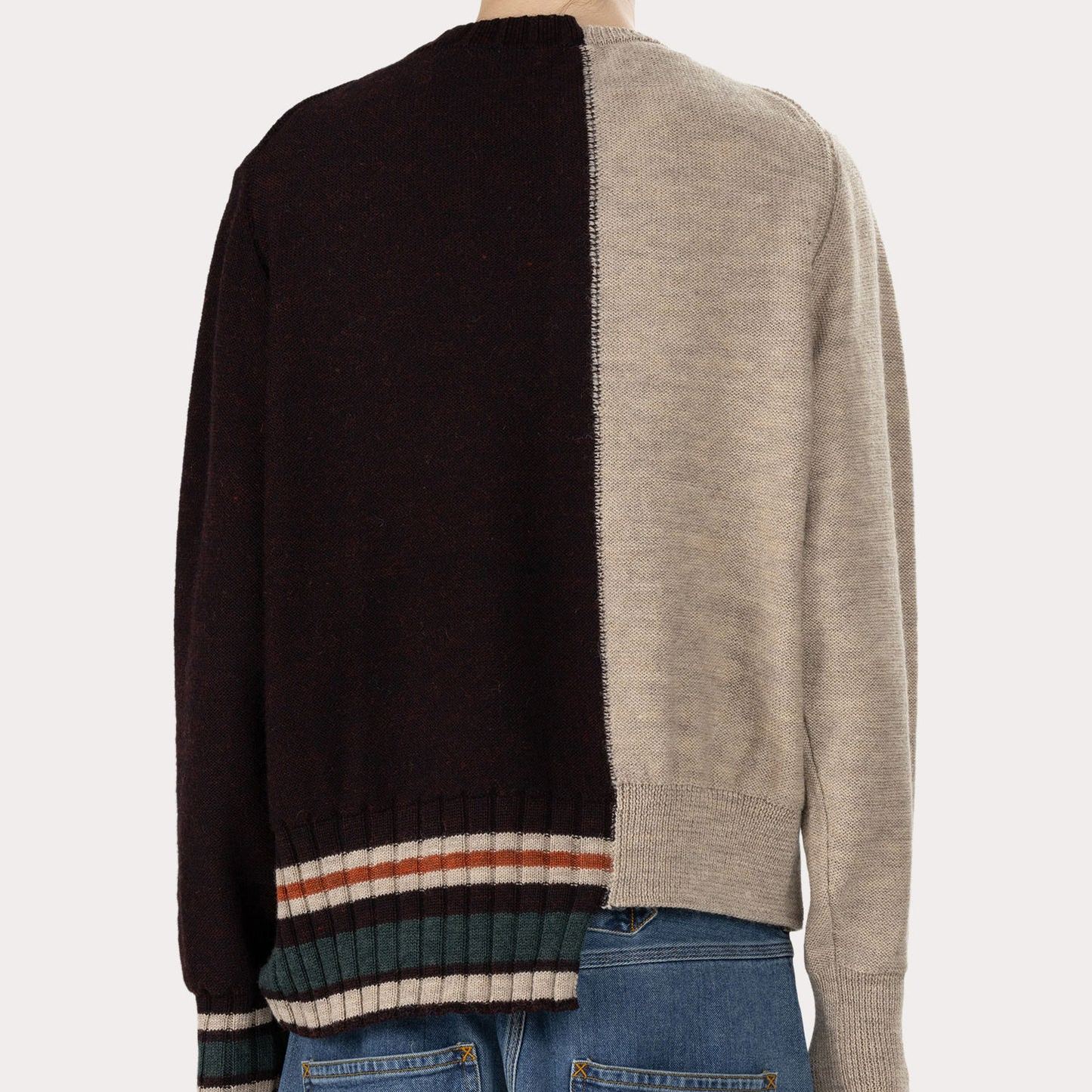 HALF & HALF Crew Neck Cardigan