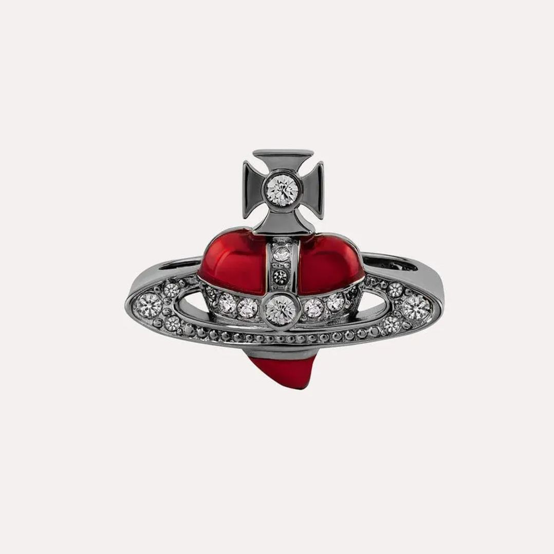 New Diamante Heart Rings
