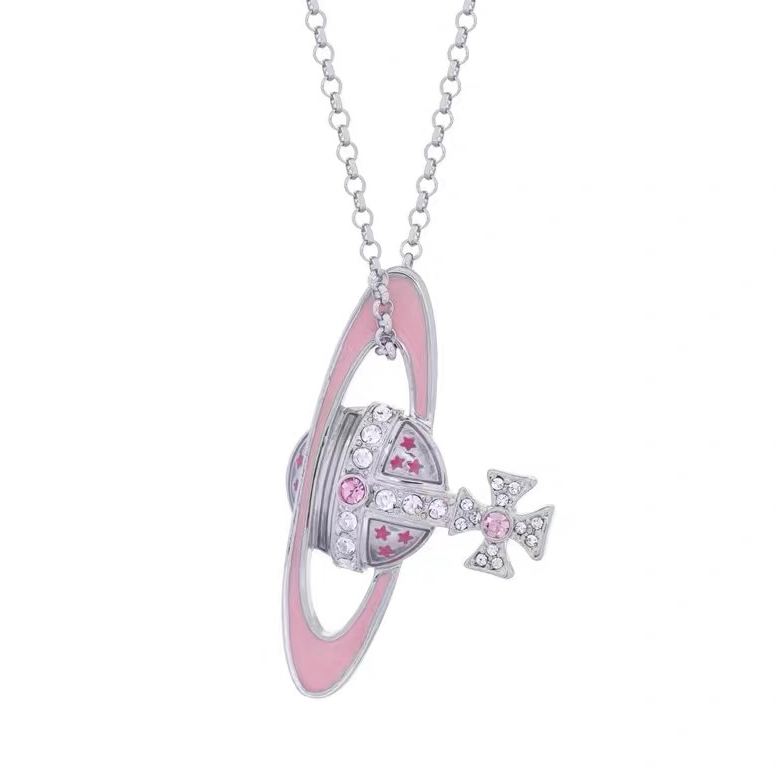 3 Colors Lean Lacquered Saturn Necklace
