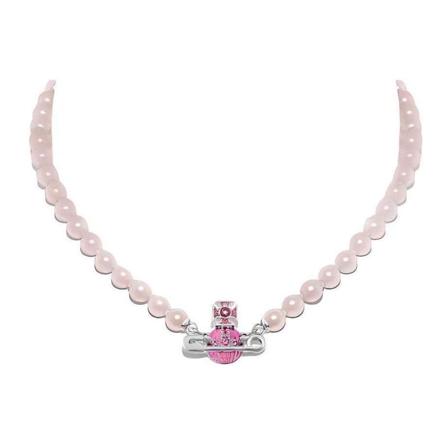 2 Colors KITTY Pin Lacquered Saturn Pearl Necklace