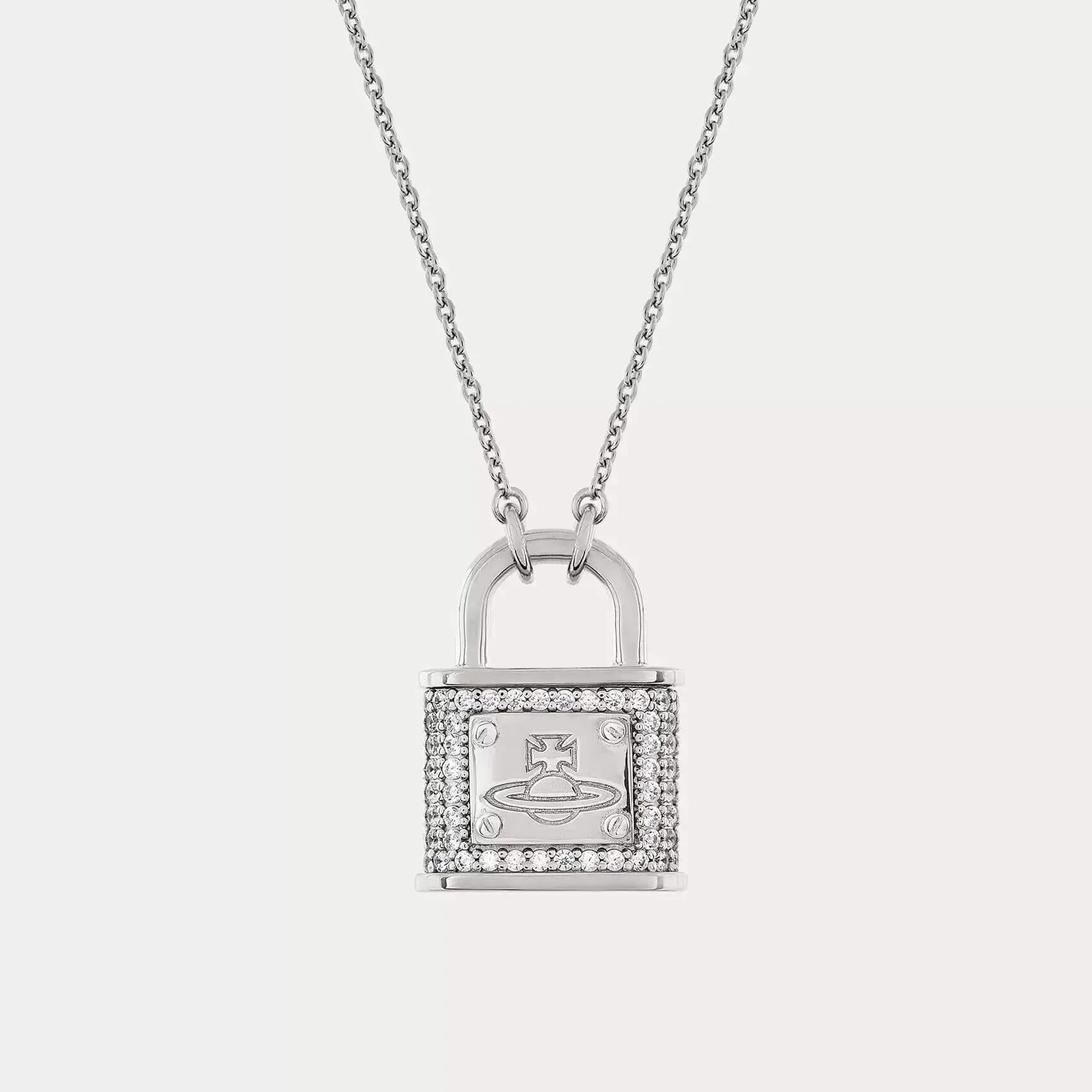 Full Diamond Lock Necklace