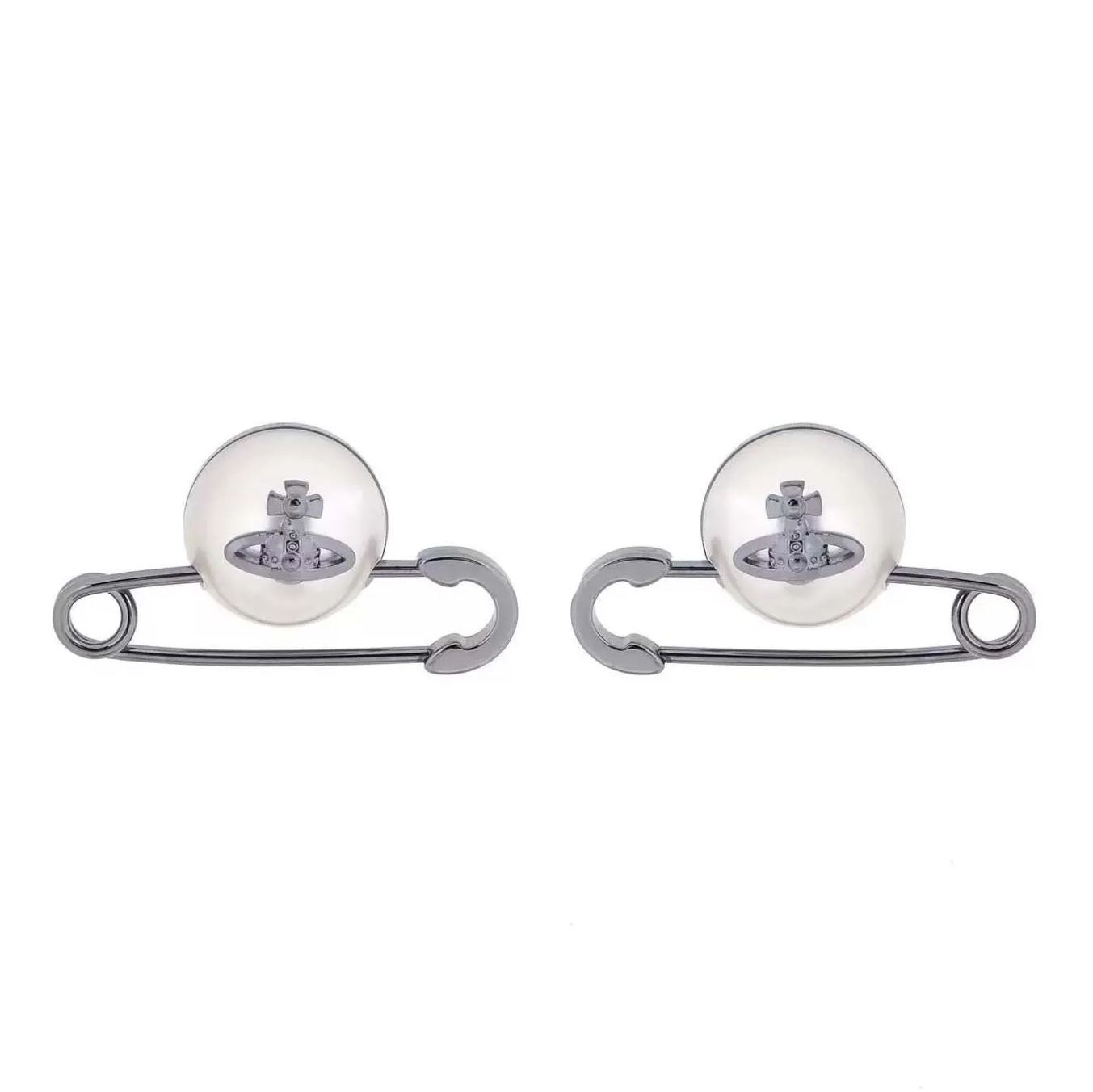 2 Colors Pearl Pin Earrings