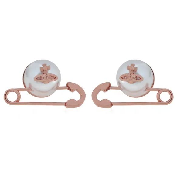2 Colors Pearl Pin Earrings