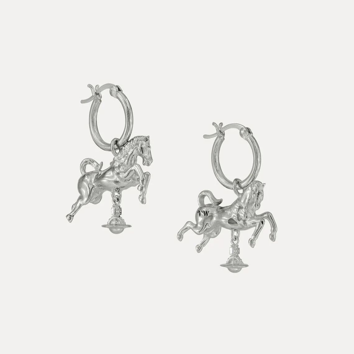 Horse Hoop Earrings