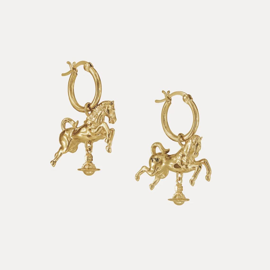 Horse Hoop Earrings