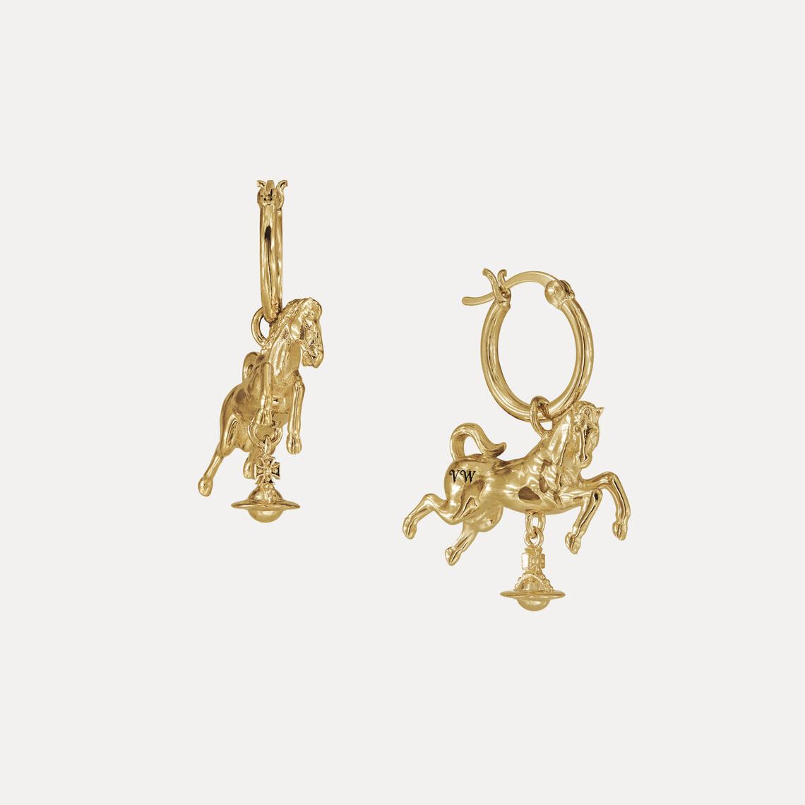 Horse Hoop Earrings