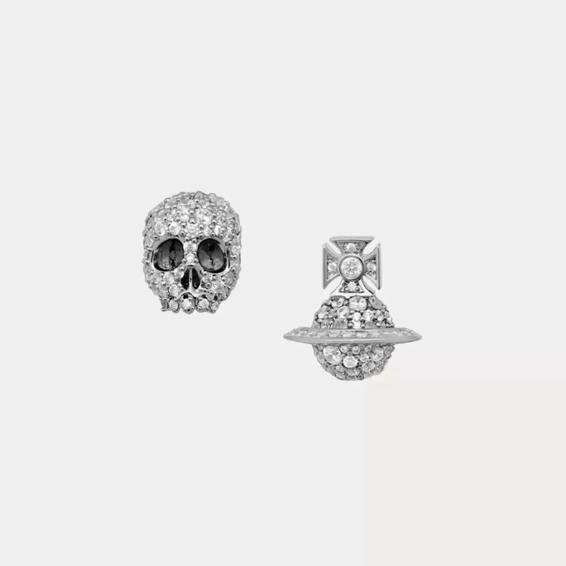 2 Colors CIRCE Skull Asymmetrical Earrings