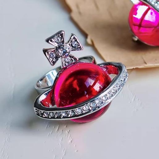 Vintage Gemstone Saturn Ring