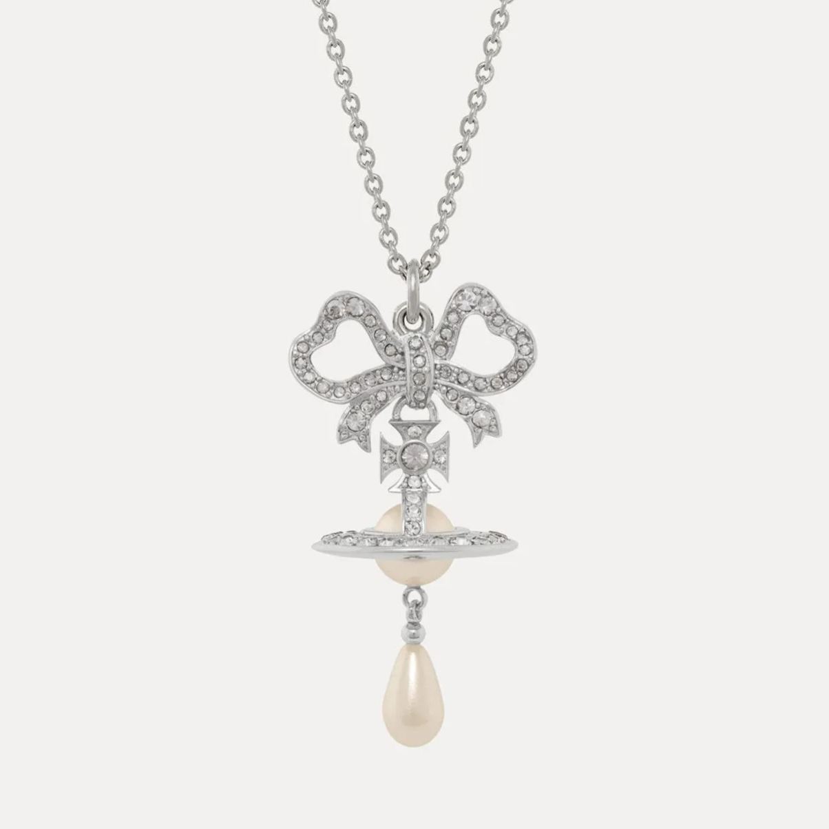 2 Colors RIGOBERTA Bow Saturn Pendant Necklace