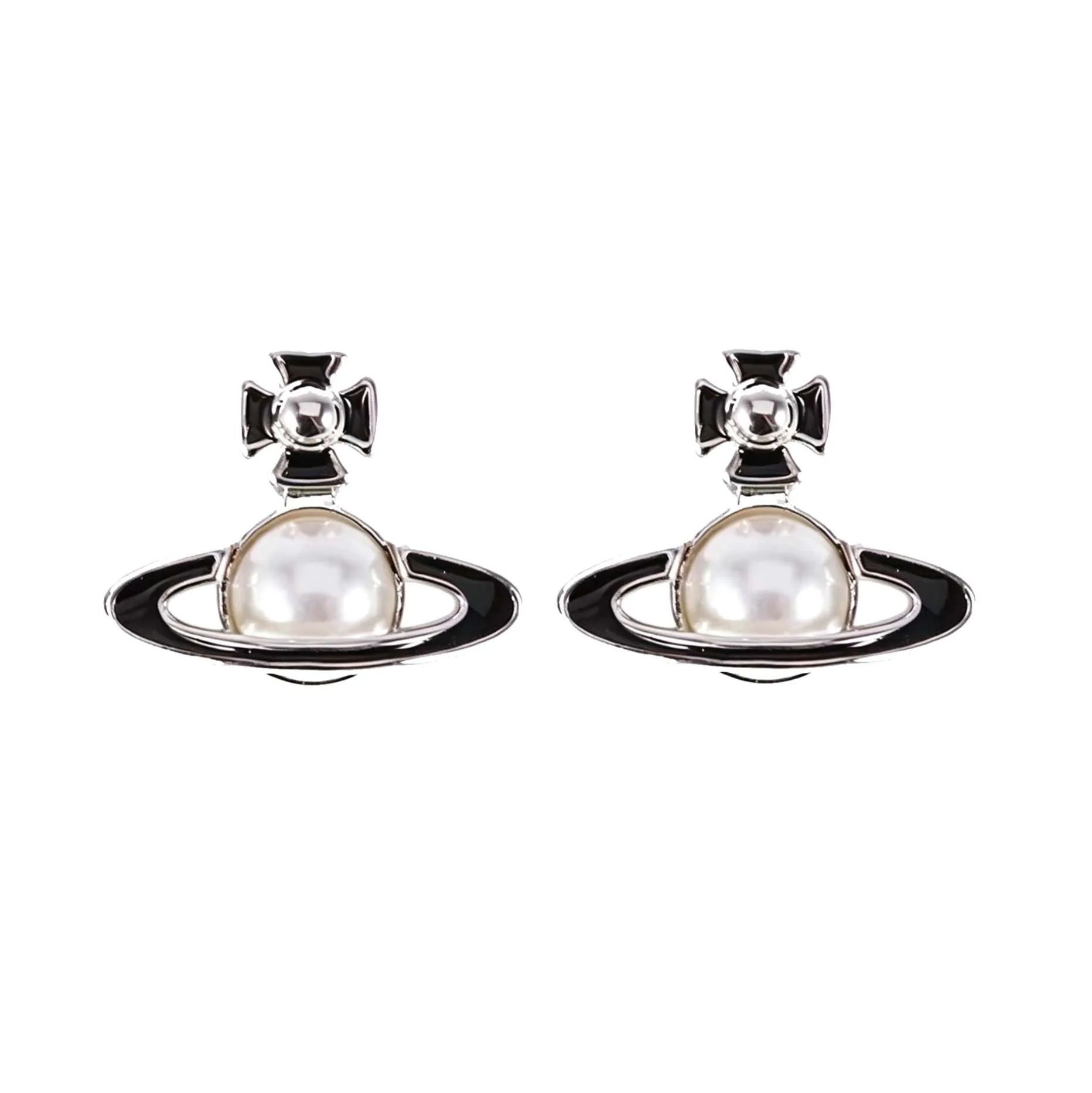 5 Colors Lacquered Half-face Earrings