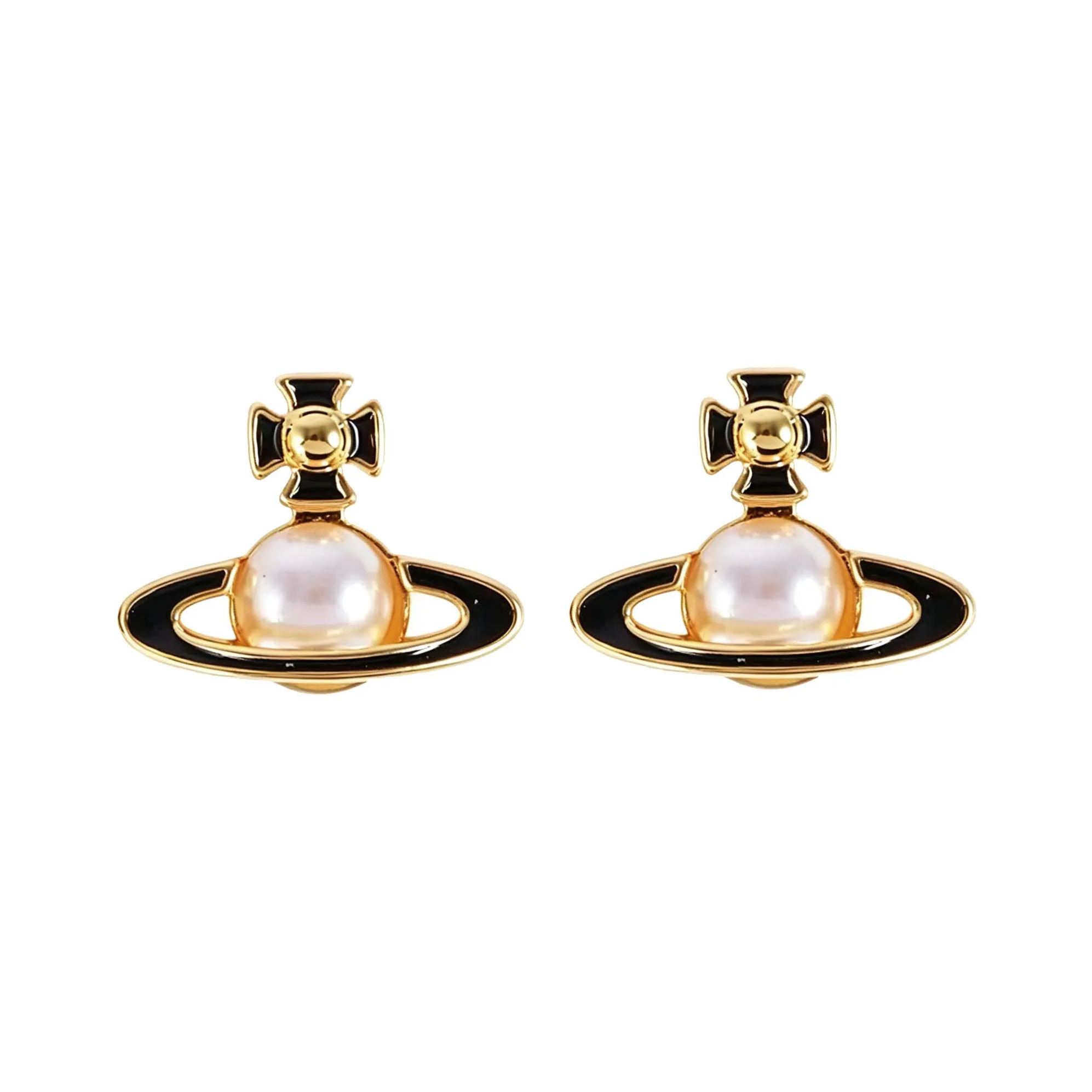 5 Colors Lacquered Half-face Earrings