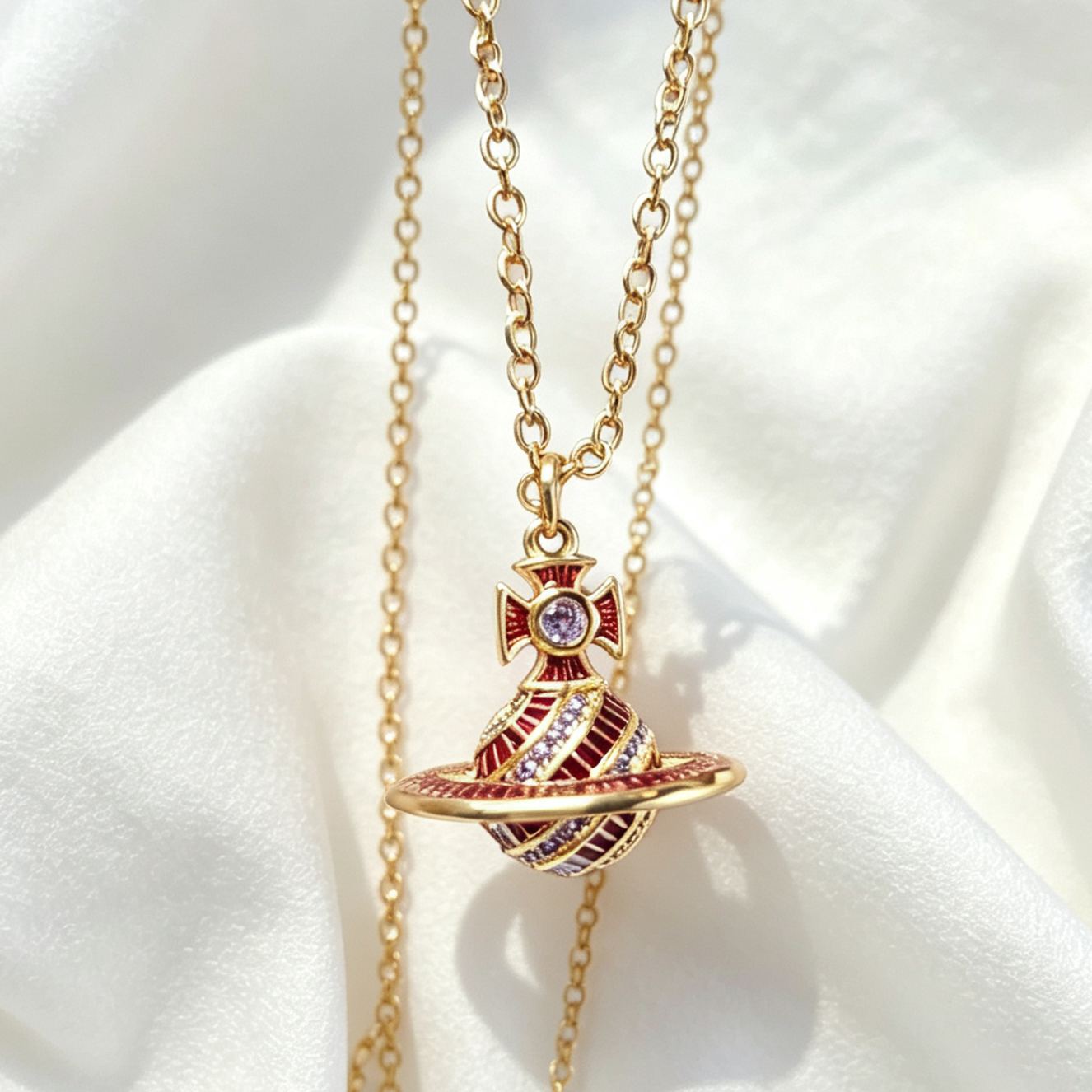4 Colors ASSITA Orb Saturn Necklace