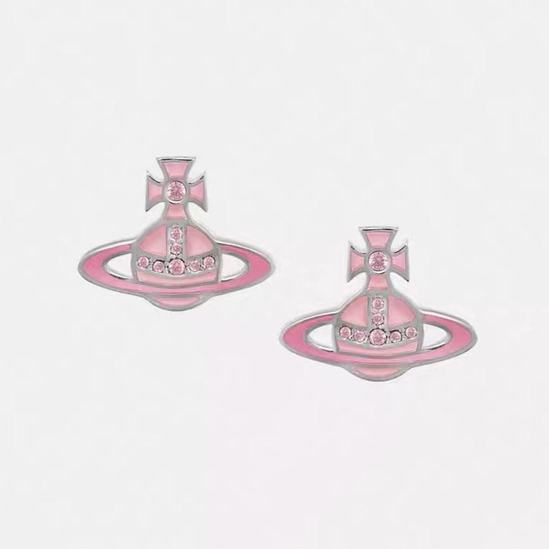 2 Colors CONCETTA Enameled Saturn Earrings