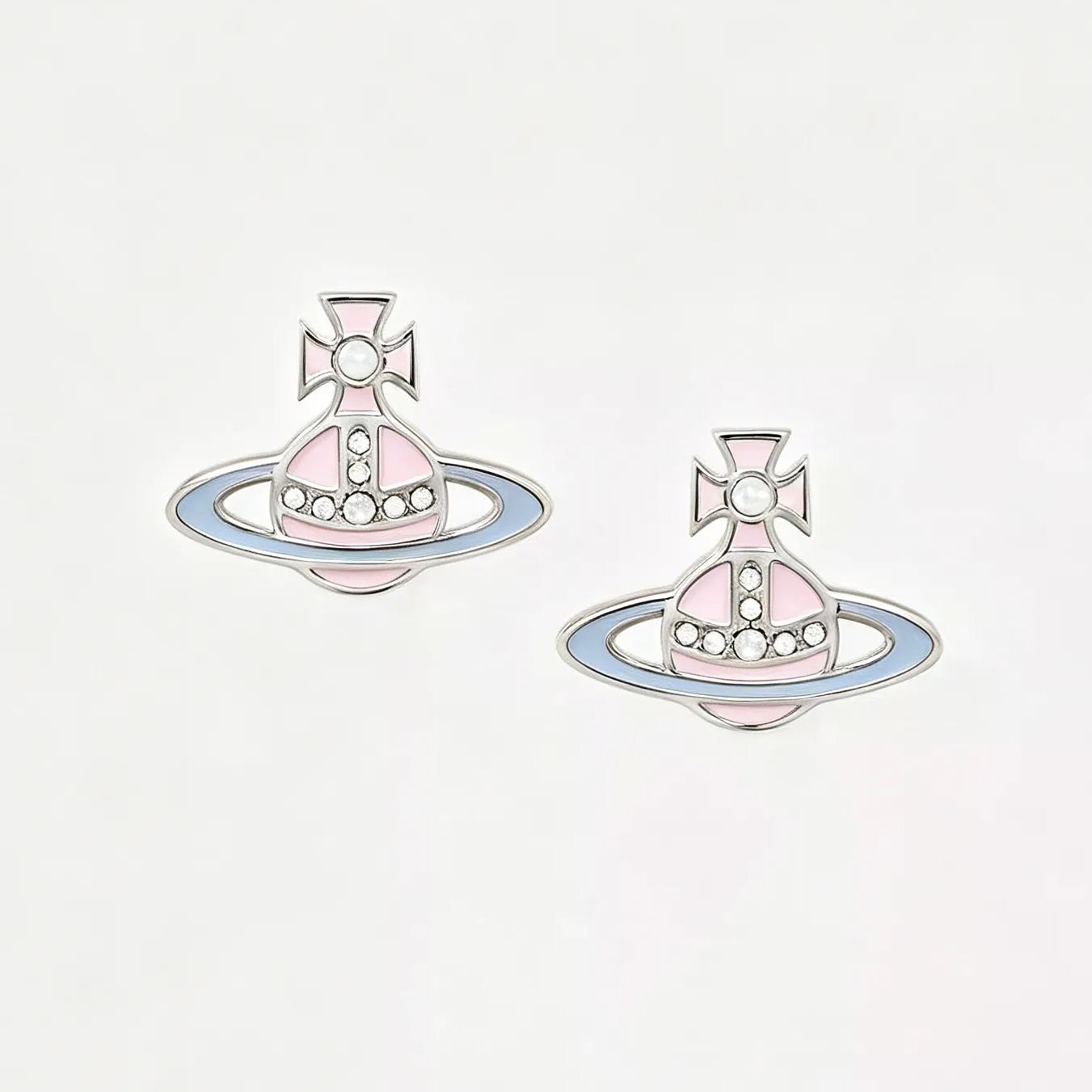 2 Colors CONCETTA Enameled Saturn Earrings