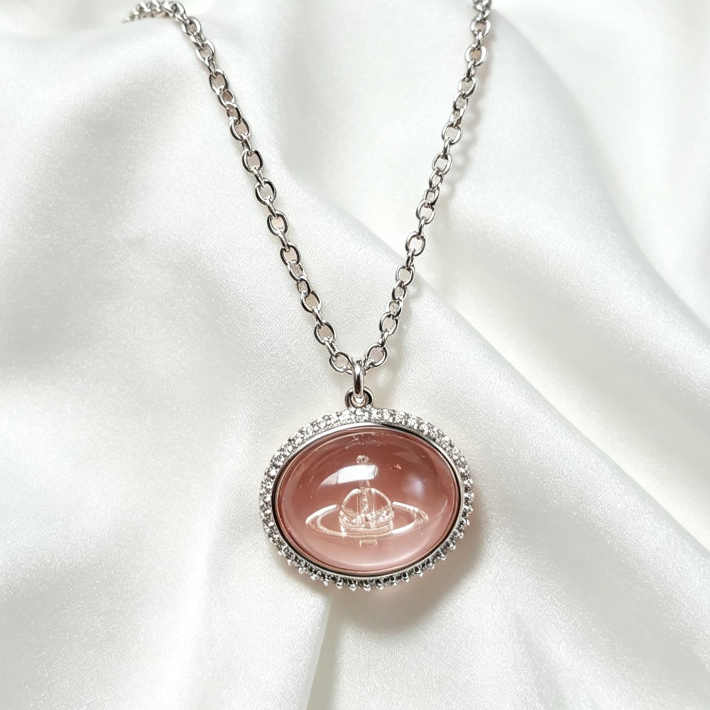 3 Colors ELVIRE Candy Saturn Necklace
