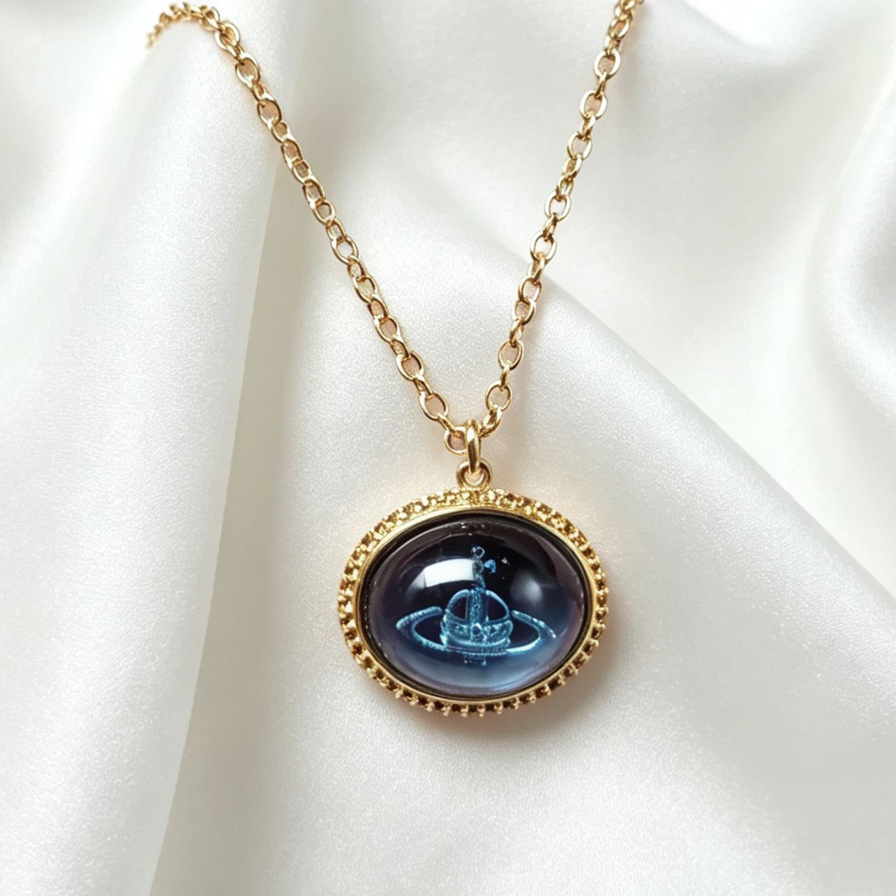 3 Colors ELVIRE Candy Saturn Necklace