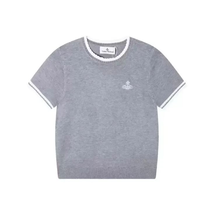 3 Colors Wave Short-Sleeve Knit Top
