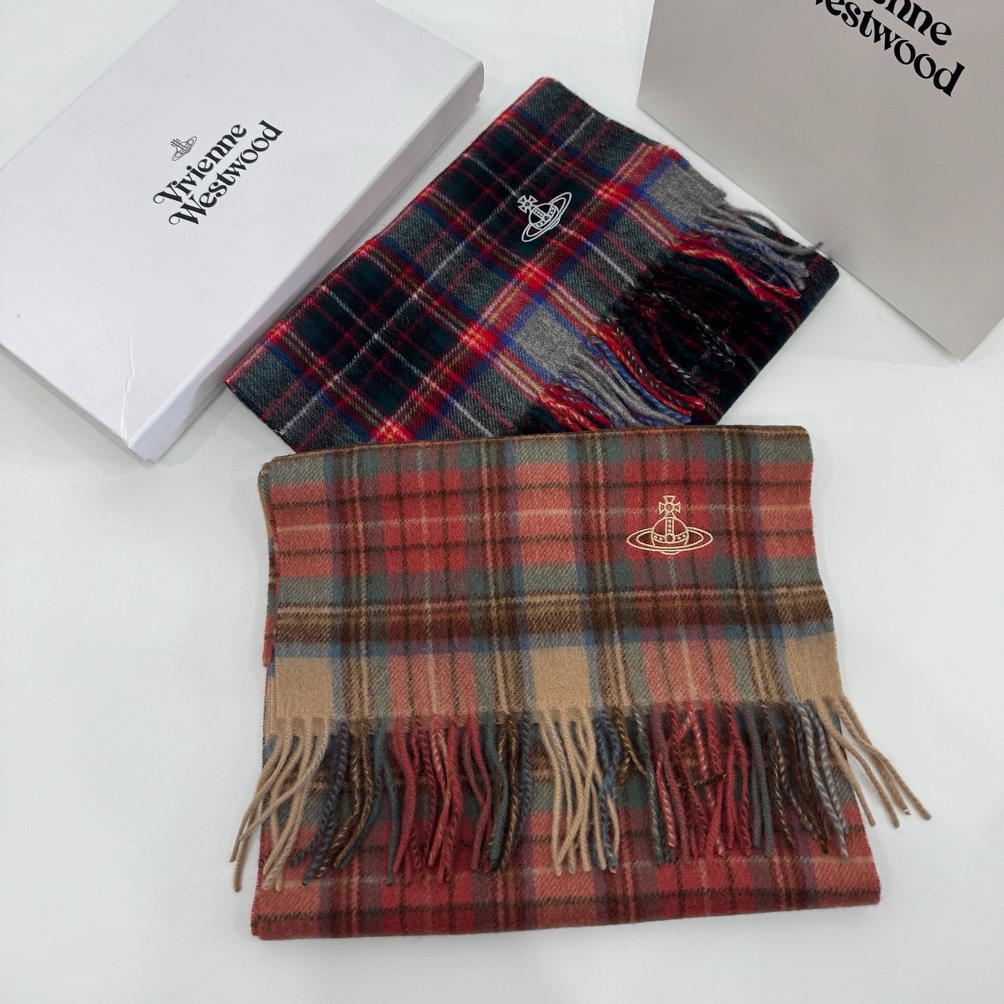 2 Colors Plaid Scarf