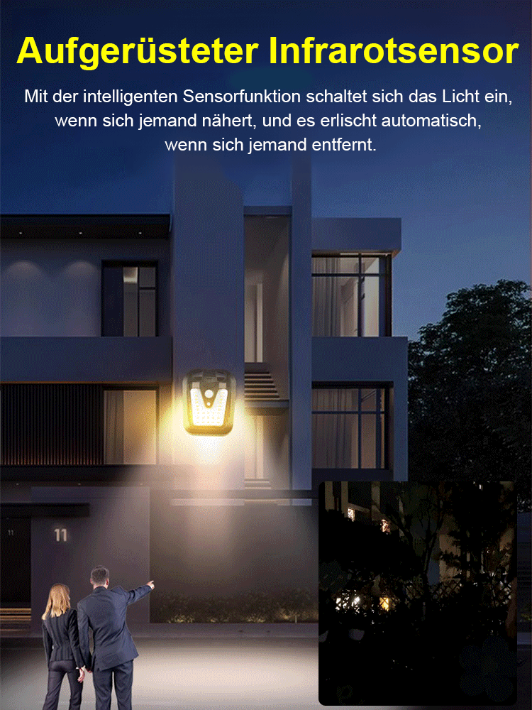 Intelligente, bewegungsaktivierte Solar-Clip-On-Leuchte