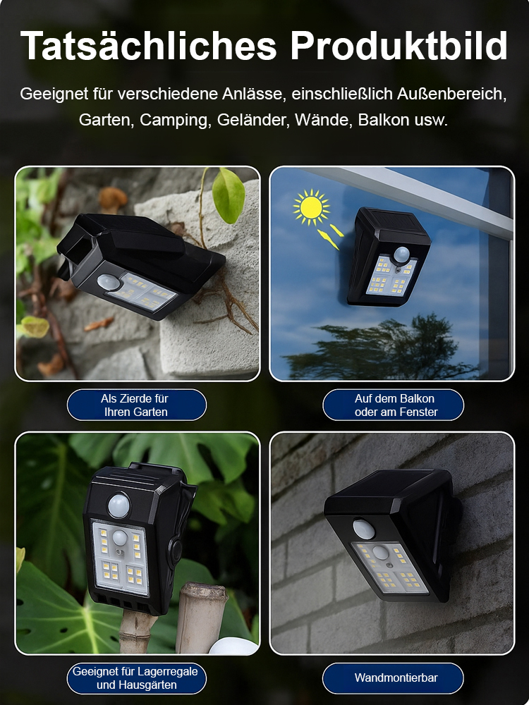 Intelligente, bewegungsaktivierte Solar-Clip-On-Leuchte