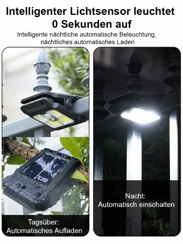 Intelligente, bewegungsaktivierte Solar-Clip-On-Leuchte