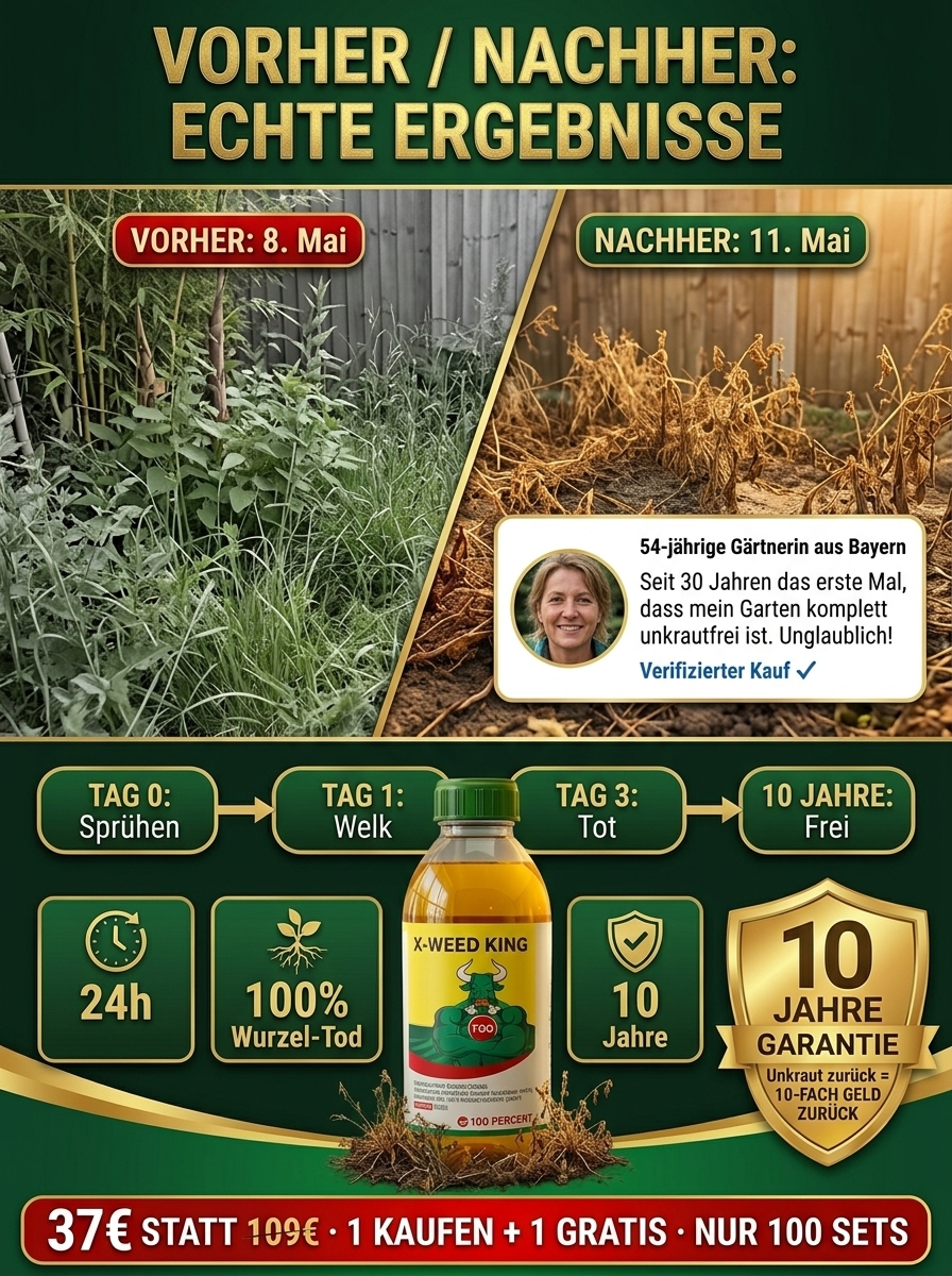 🌱 Nur 1x sprühen = 10 Jahre Ruhe: Einmalige Anwendung für ein jahrzehntelanges, unkrautfreies Ergebnis.