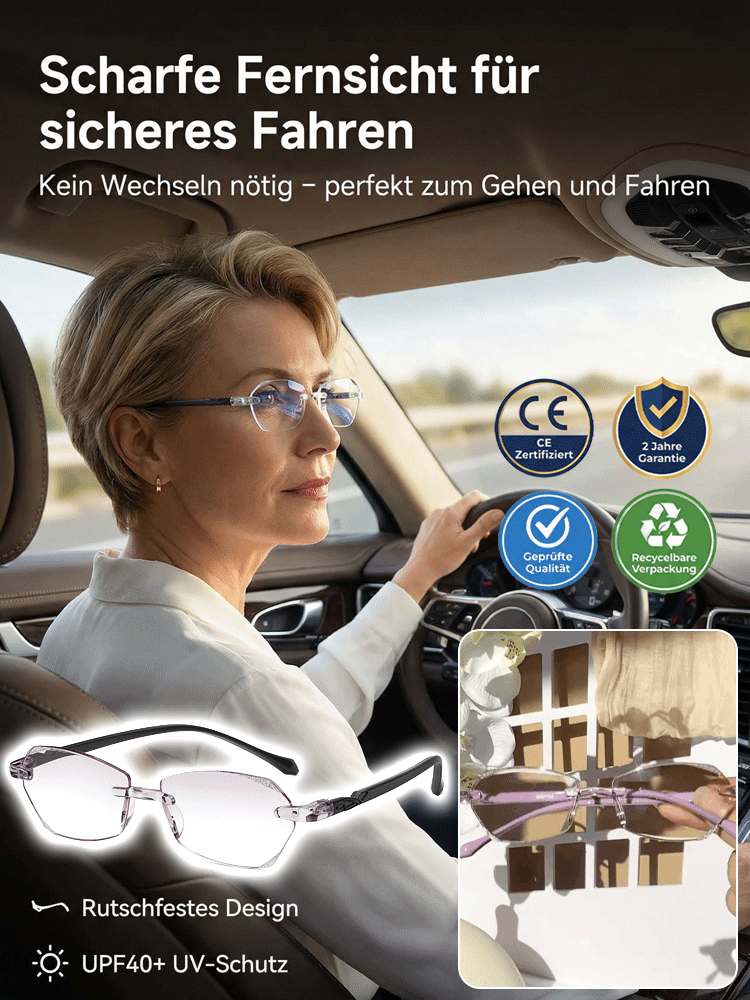 【+1.0 bis +7.0】 Revolutionäre Multi-Fokus Lesebrille aus Titan- Eine Brille für alle Sehstärken 