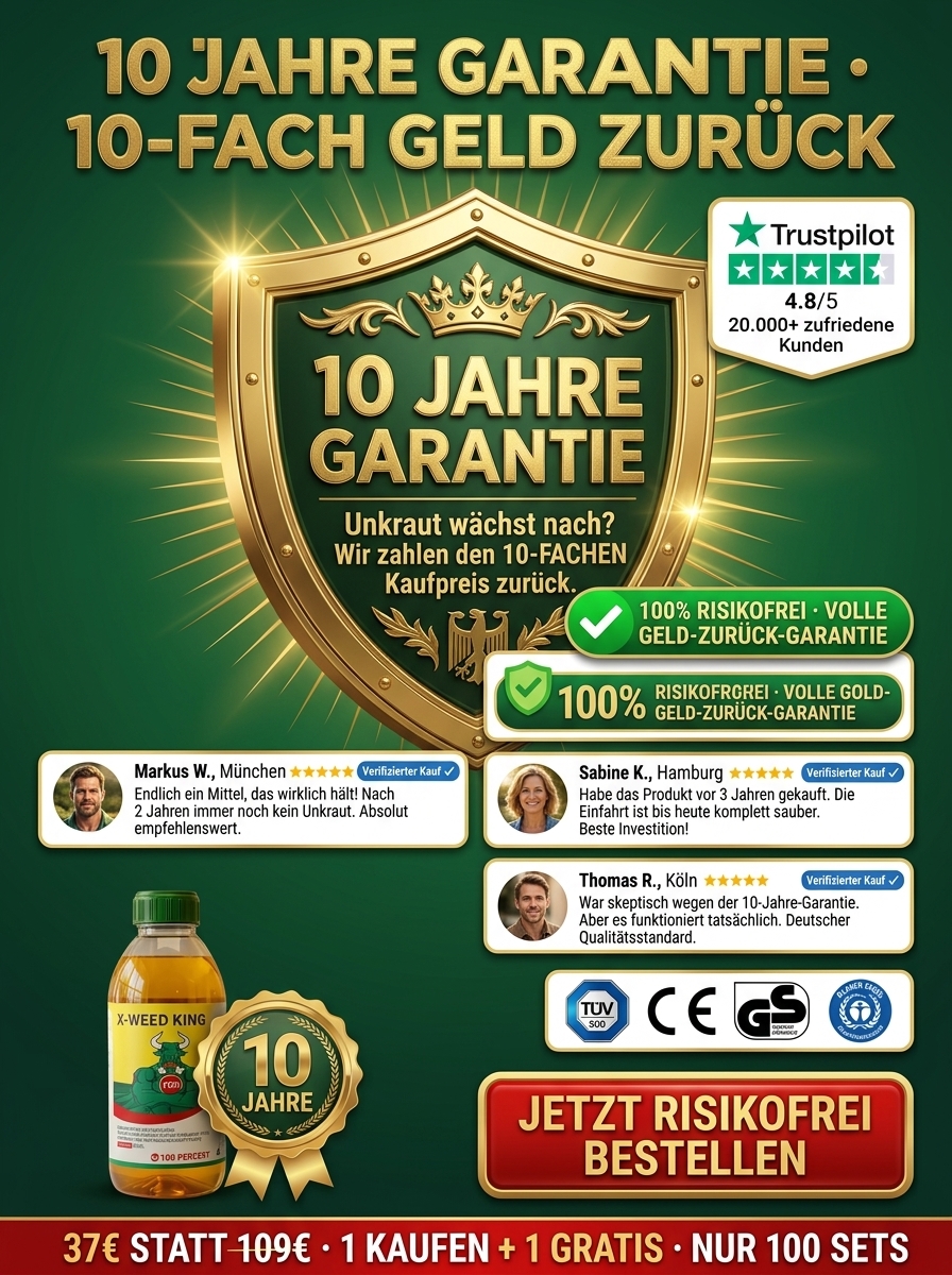 🌱 Nur 1x sprühen = 10 Jahre Ruhe: Einmalige Anwendung für ein jahrzehntelanges, unkrautfreies Ergebnis.