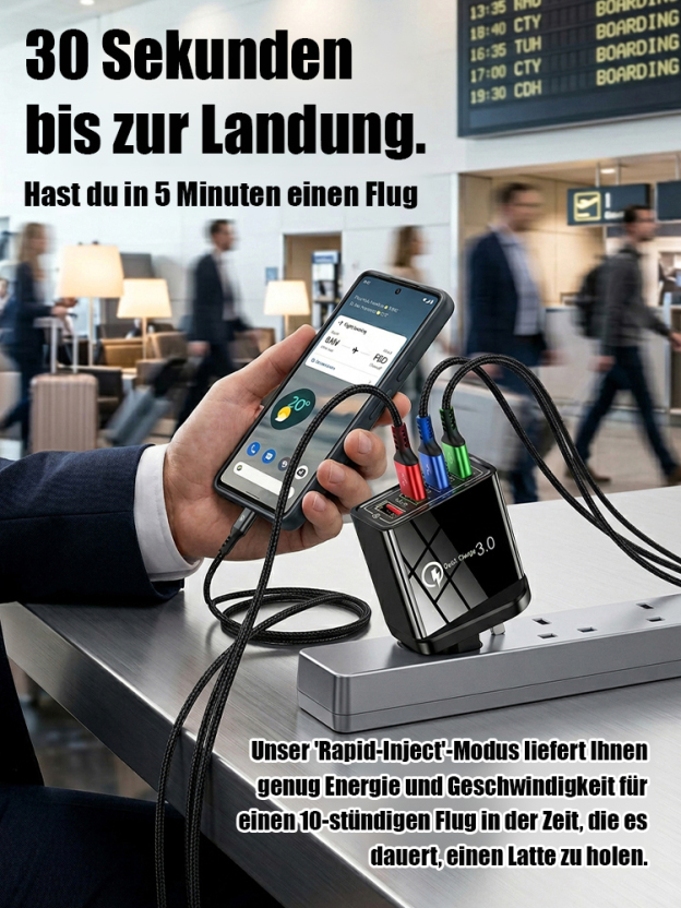 【Verbessern Sie die Akkulaufzeit Ihres Handys】Vierfacher Reise-Ladegerät