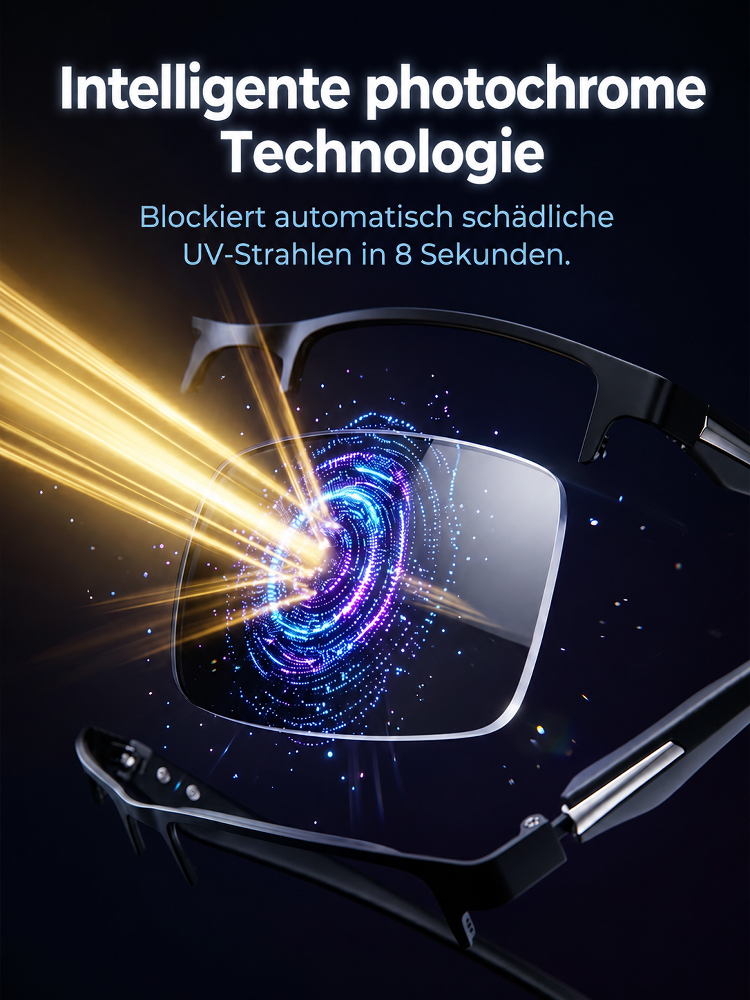 【Ultraleichte Titanlegierung】Intelligente, farbwechselnde Halbbrille für Alterssichtigkeit