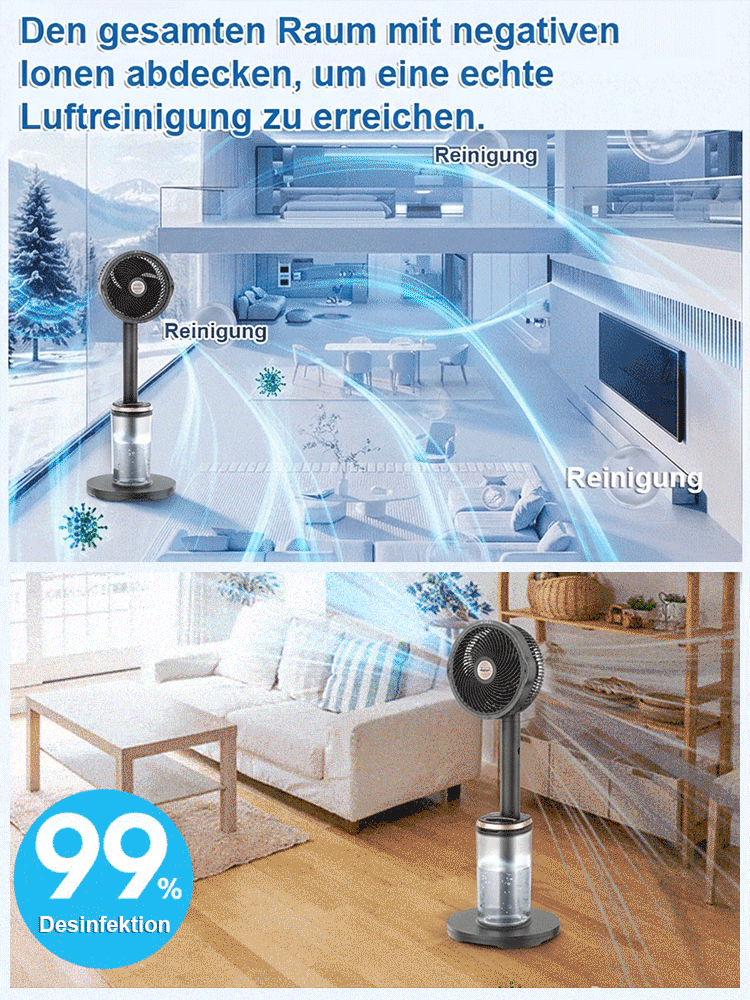Der geräuscharm Standventilator mit Energiesparmodus und Zirkulationsfunktion