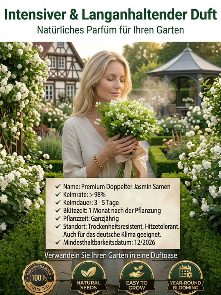 【Parfüm des Gartens】Vierjahreszeiten blühende, doppelt blühende Jasminsamen