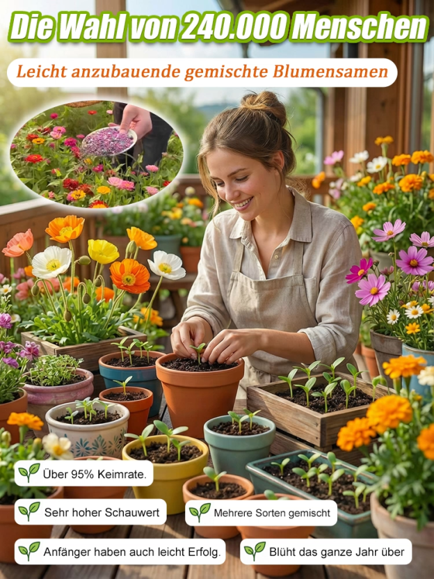 【Über 240.000 Mal gekauft】Einfach zu züchtende gemischte Blumensamen