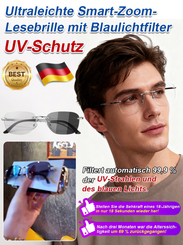 Intelligente ultraleichte Blaulichtfilter-Brille mit Farbwechsel und Zoomfunktion