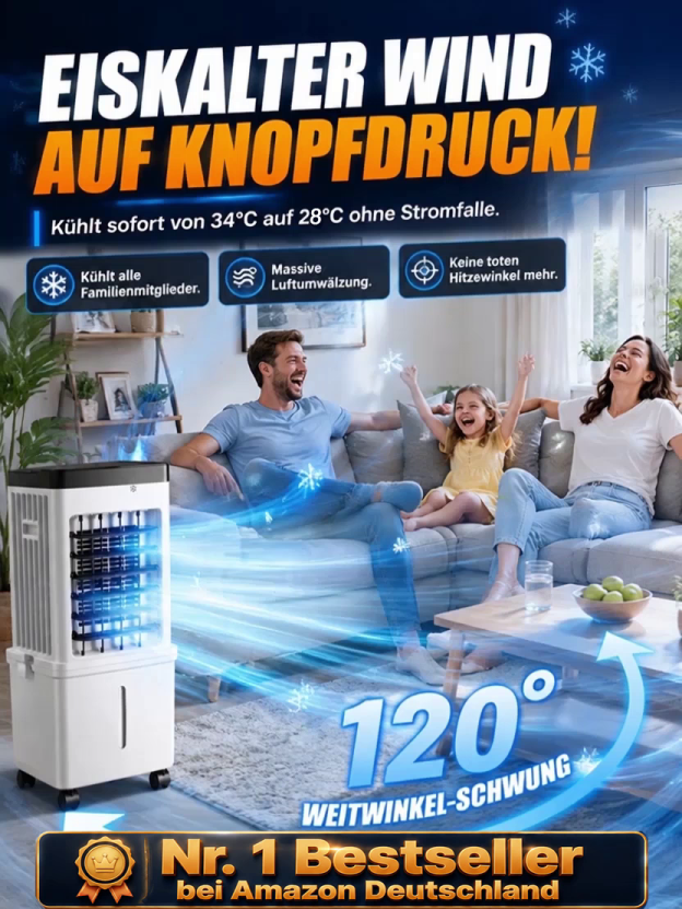  Tragbarer Ventilator mit Kühlfunktion – keine Installation erforderlich