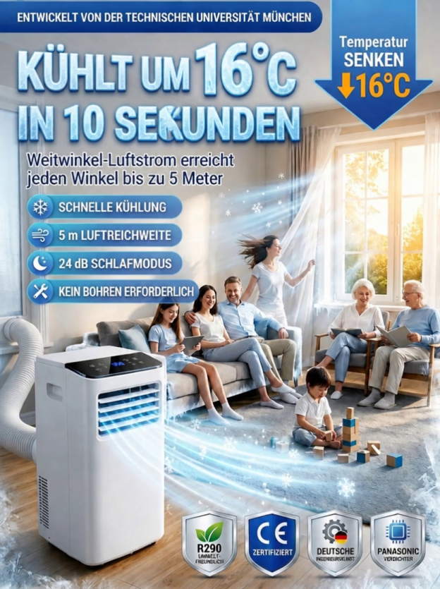 Mobile Klimaanlage ohne Montage