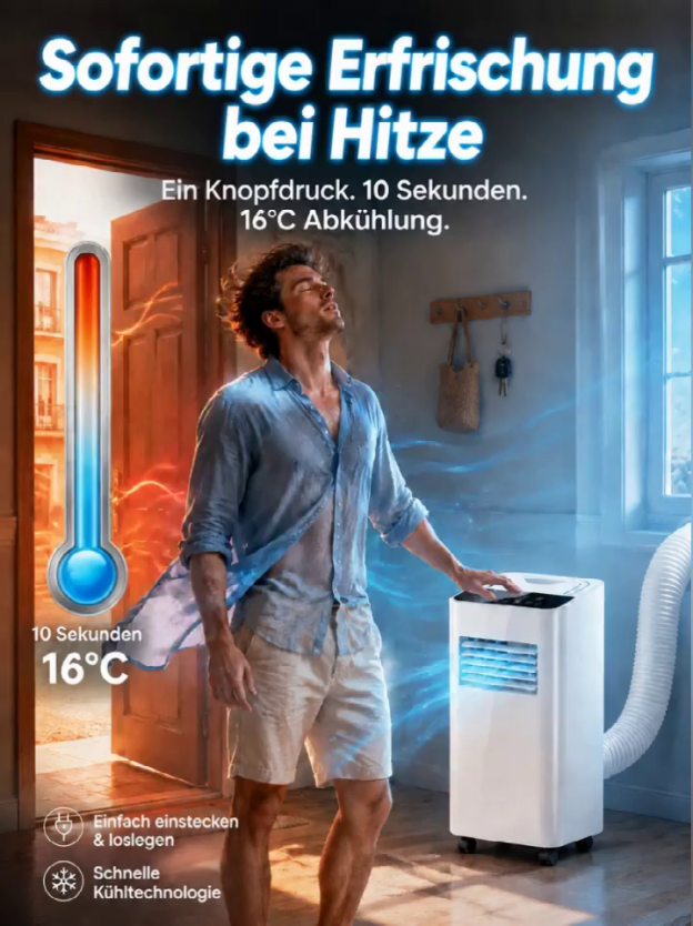 Mobile Klimaanlage ohne Montage